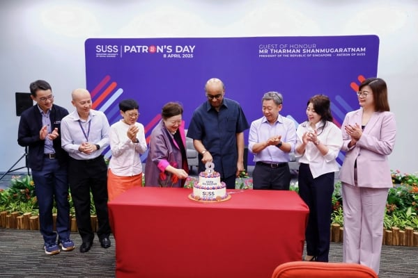 SUSS Management with President Tharman for Patron's Day 2025 SUSS Management with President Tharman at Patron's Day 2025