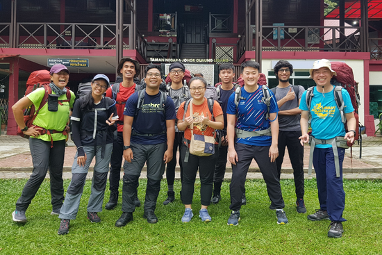 Excited faces of our students before the ascent of Gunung Ledang.