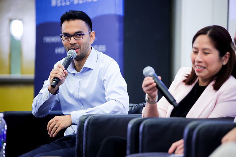 Dr Timothy Singham addressing audience question during the first panel discussion
