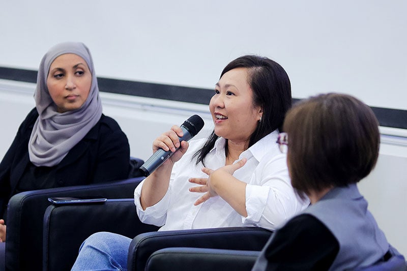 Ms Shahrany Hassan addressing an audience question during the first panel discussion.