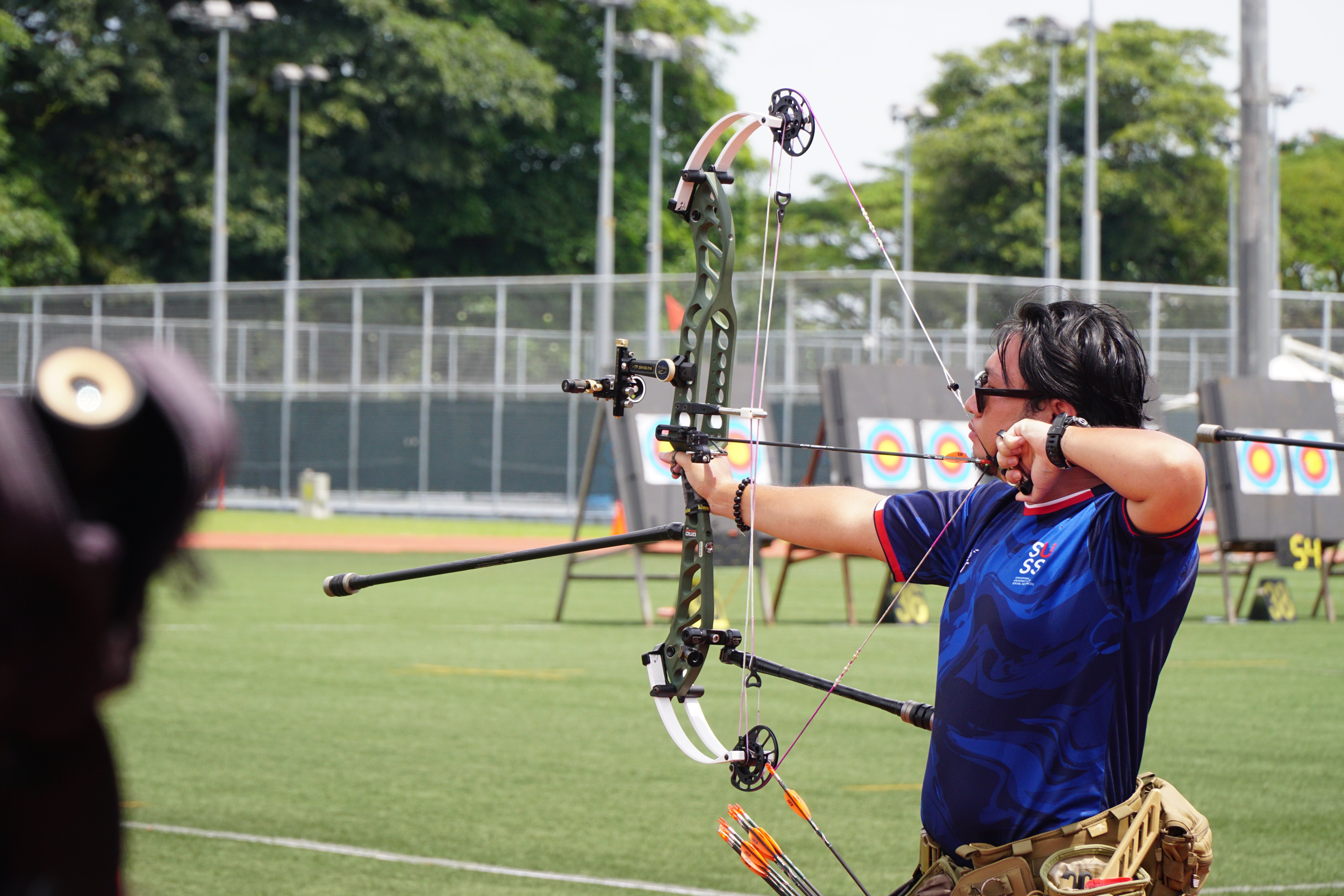 Ernst demonstrating precision in the compound men’s open category.