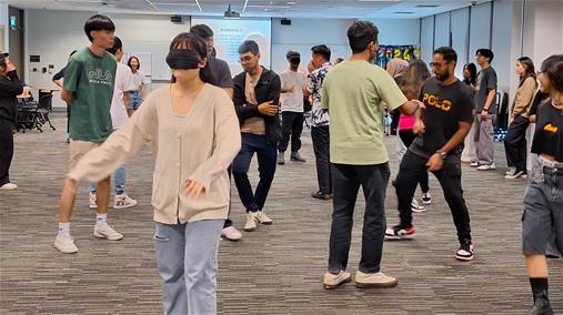 Attendees bonding over games