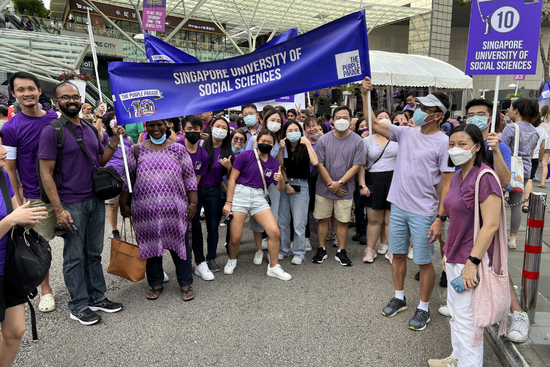 The SUSS Contingent getting ready to march at the Purple Parade. The SUSS Contingent getting ready to march at the Purple Parade.