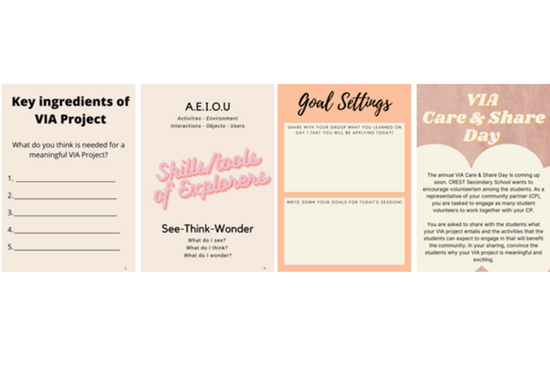 Snippets of the activity books designed by SUSS students.