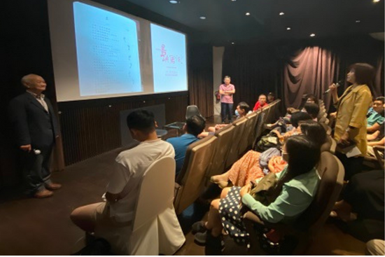 Poet Mr Wu Sheng (far left) at the Q&A session after the screening of He’s Still Young. Poet Mr Wu Sheng (far left) at the Q&A session after the screening of He’s Still Young.