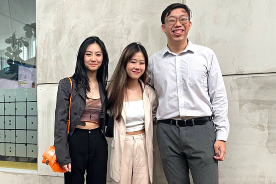 (from left to right) SUSS students, Chloe Tan, Tricia Ang and Shaun Ee, clinched fourth place at the Crowbar Challenge 2022. (from left to right) SUSS students, Chloe Tan, Tricia Ang and Shaun Ee, clinched fourth place at the Crowbar Challenge 2022.