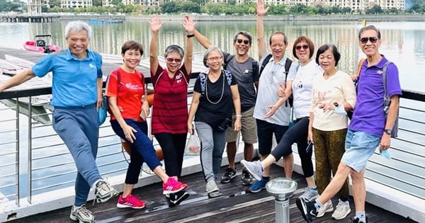 Sunshine Seniors enjoying their weekly walks.