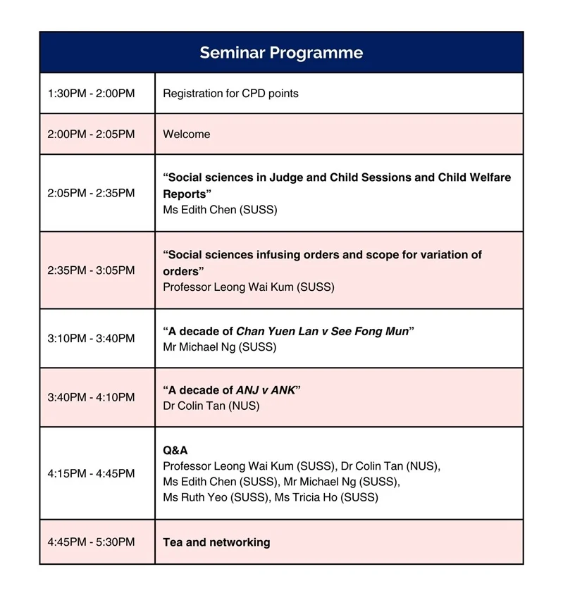 SUSS Family Law Seminar Series 2024 - Prog