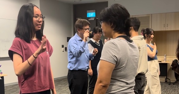 With newfound knowledge, participants practise what they have learnt through a group activity.