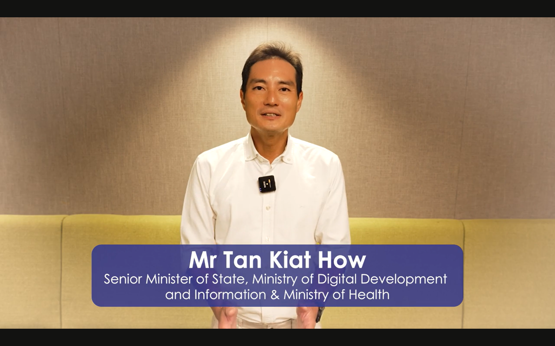 Photo 4 – Senior Minister of State Mr Tan Kiat How congratulatory message for our student filmmakers
