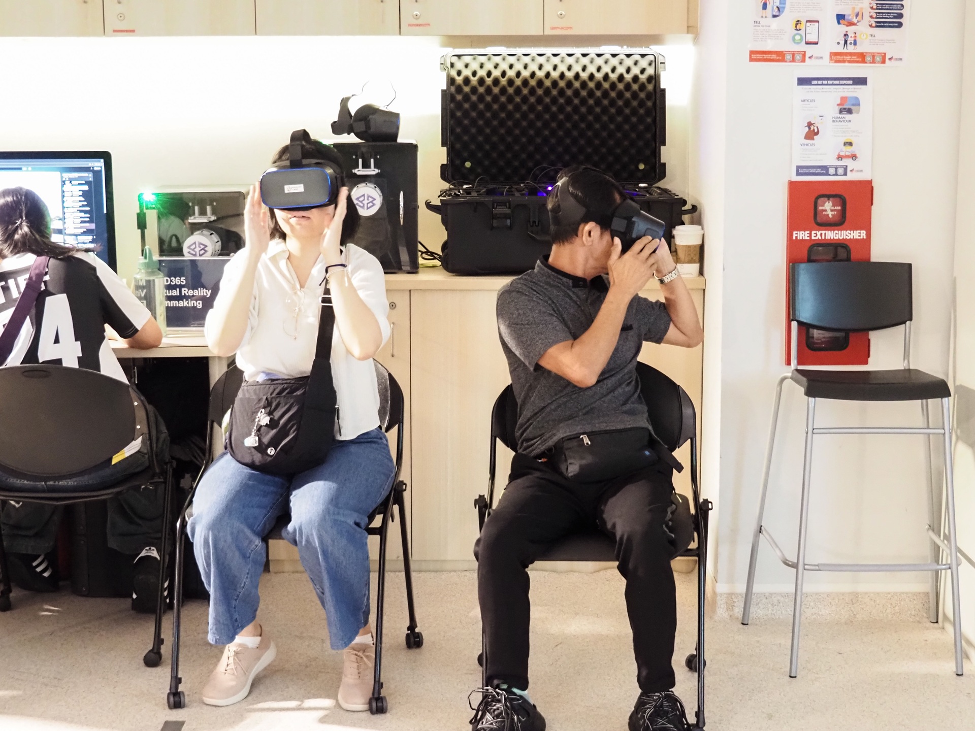 Watching VR360 clip titled “From Battle Scars to Memorial Stones” created by Digital Media students (SUSS)