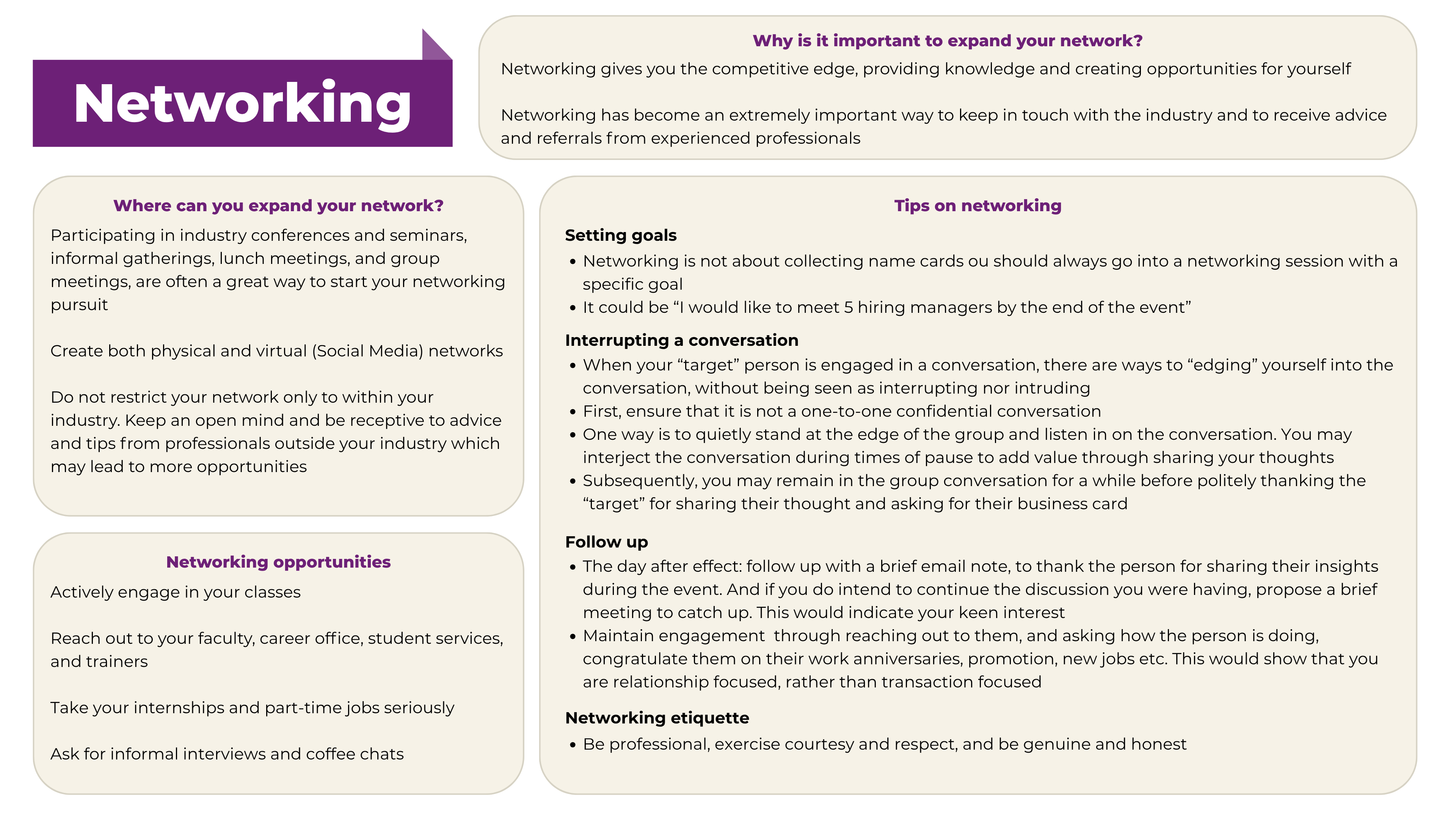 CD Career Handbook Networking