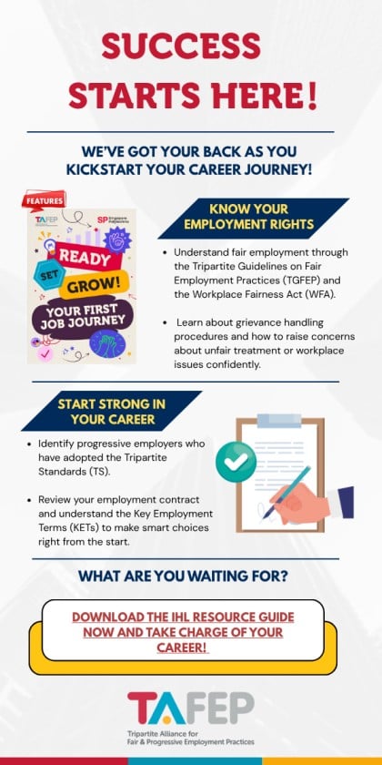 The guidebook aims to prepare graduating students for their next milestone by familiarising them with fair and progressive employment practices.