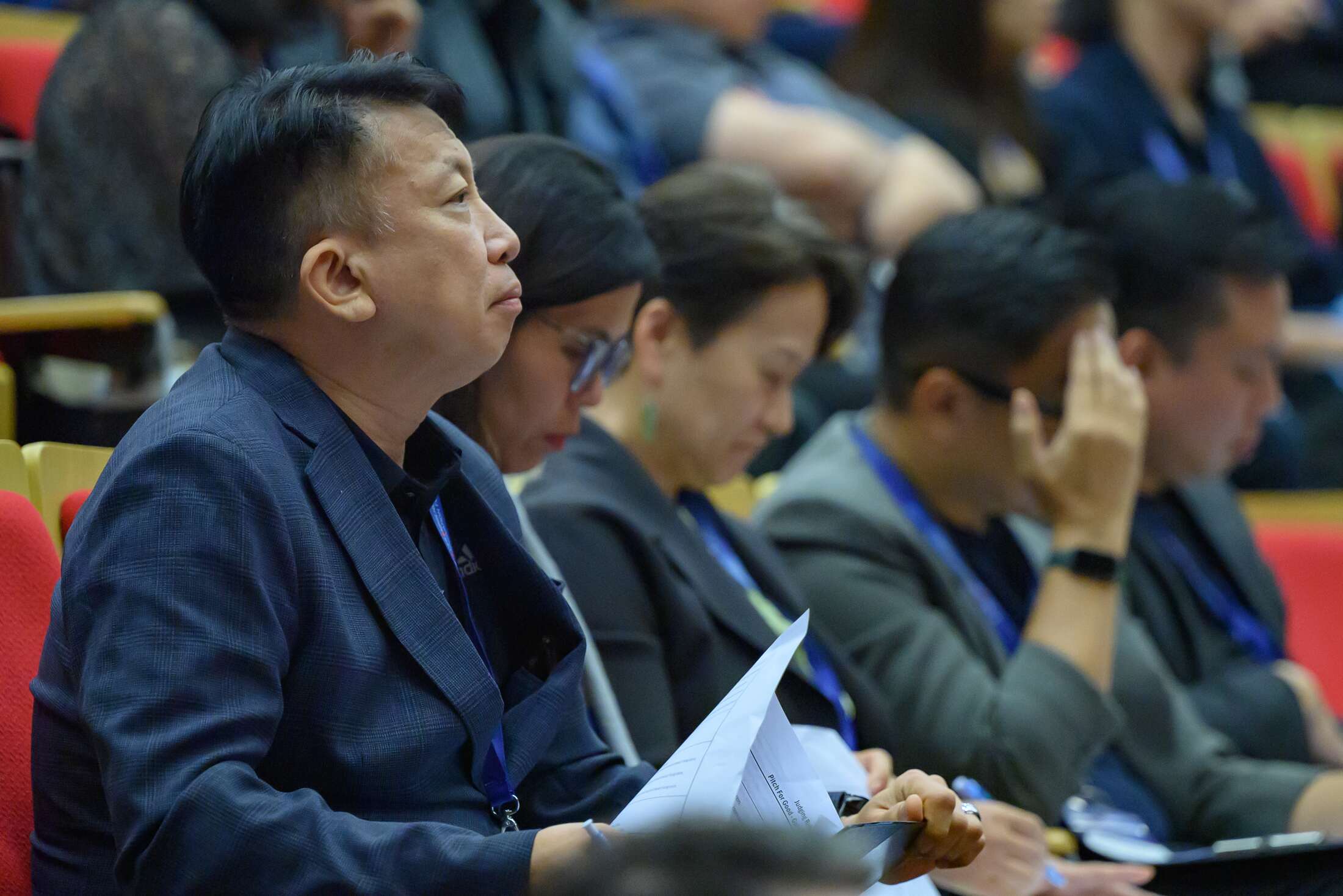Silver category judges for Pitch for Good 2025 listening to startup pitches
