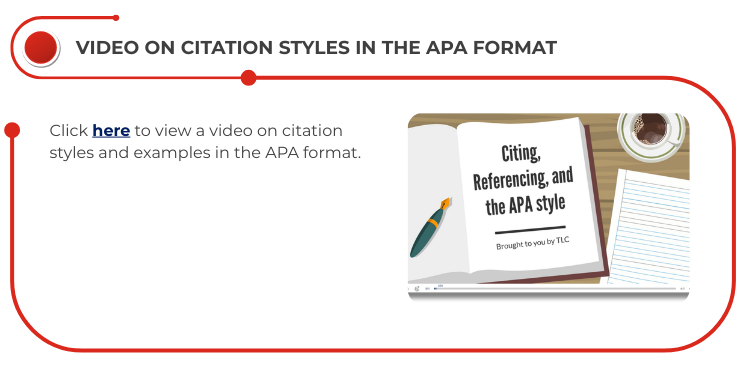 Video on Citation Styles in the APA Format
