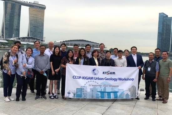 Group photo of workshop participants at The Esplanade.